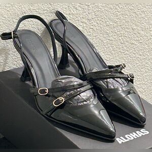 Brand New ALOHAS Joelle Onix Black Leather Pumps